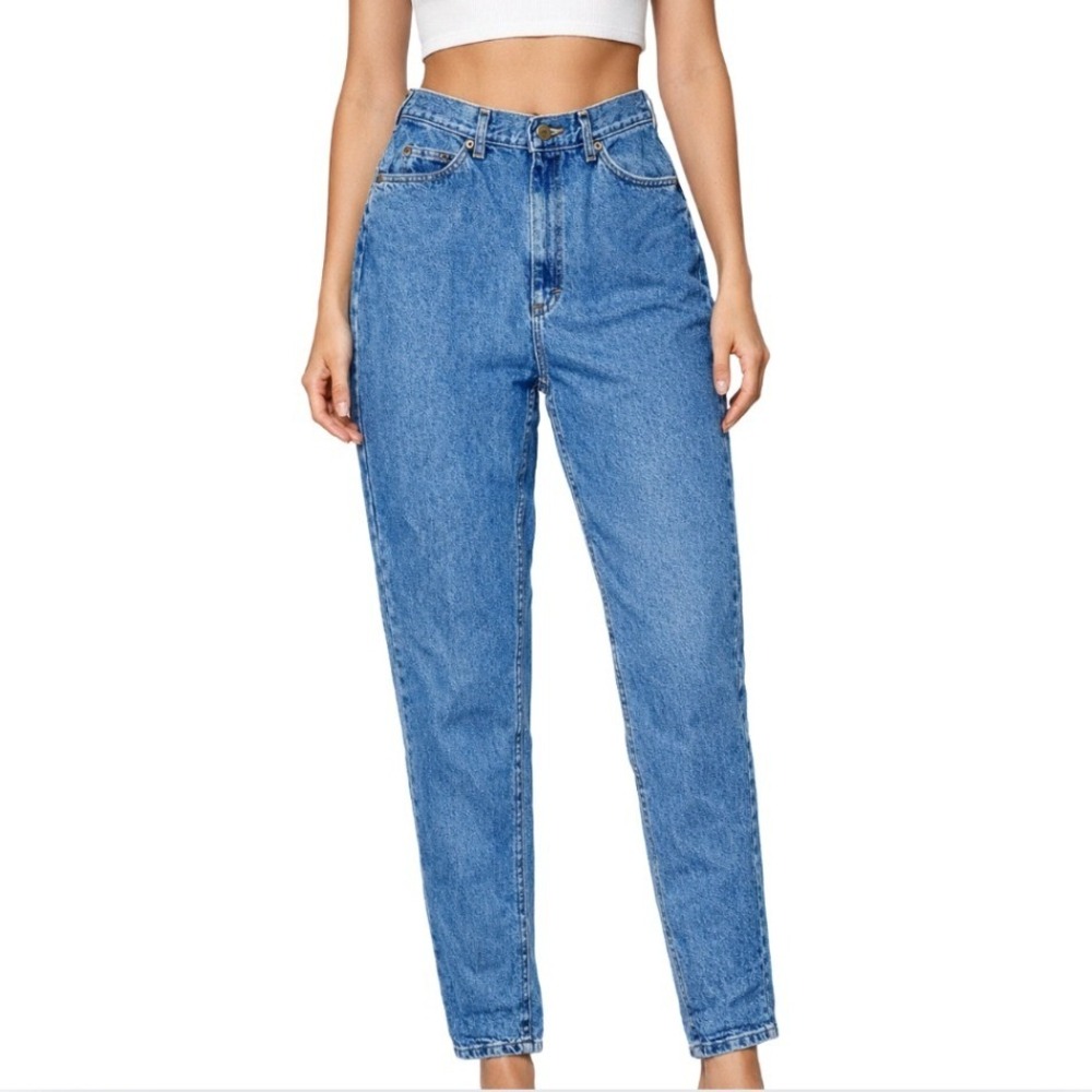 LL Bean Vintage Mom‎ Jeans High Waisted Tapered Leg Blue Denim Classic Size 6